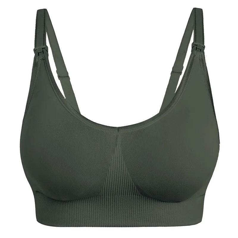 Soutien-gorge allaitement sans coutures réglable - Vert / S - Soutien-gorge d’allaitement