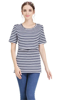 T-shirt allaitement à rayures, vue 4