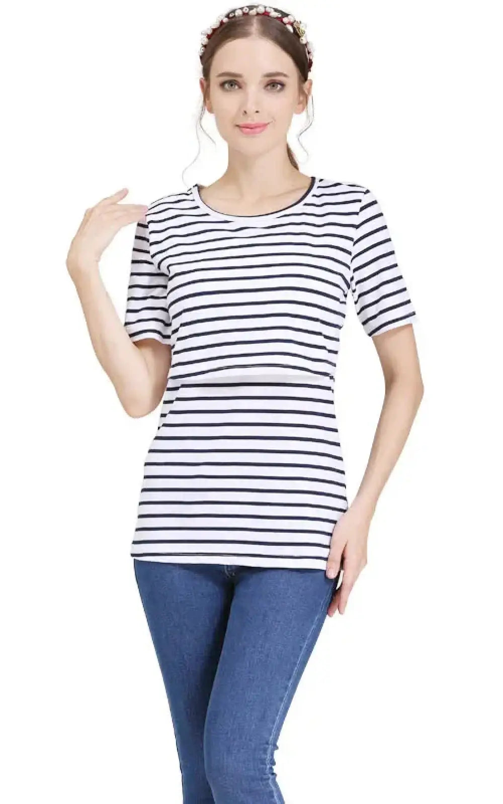 T-shirt allaitement rayé marine