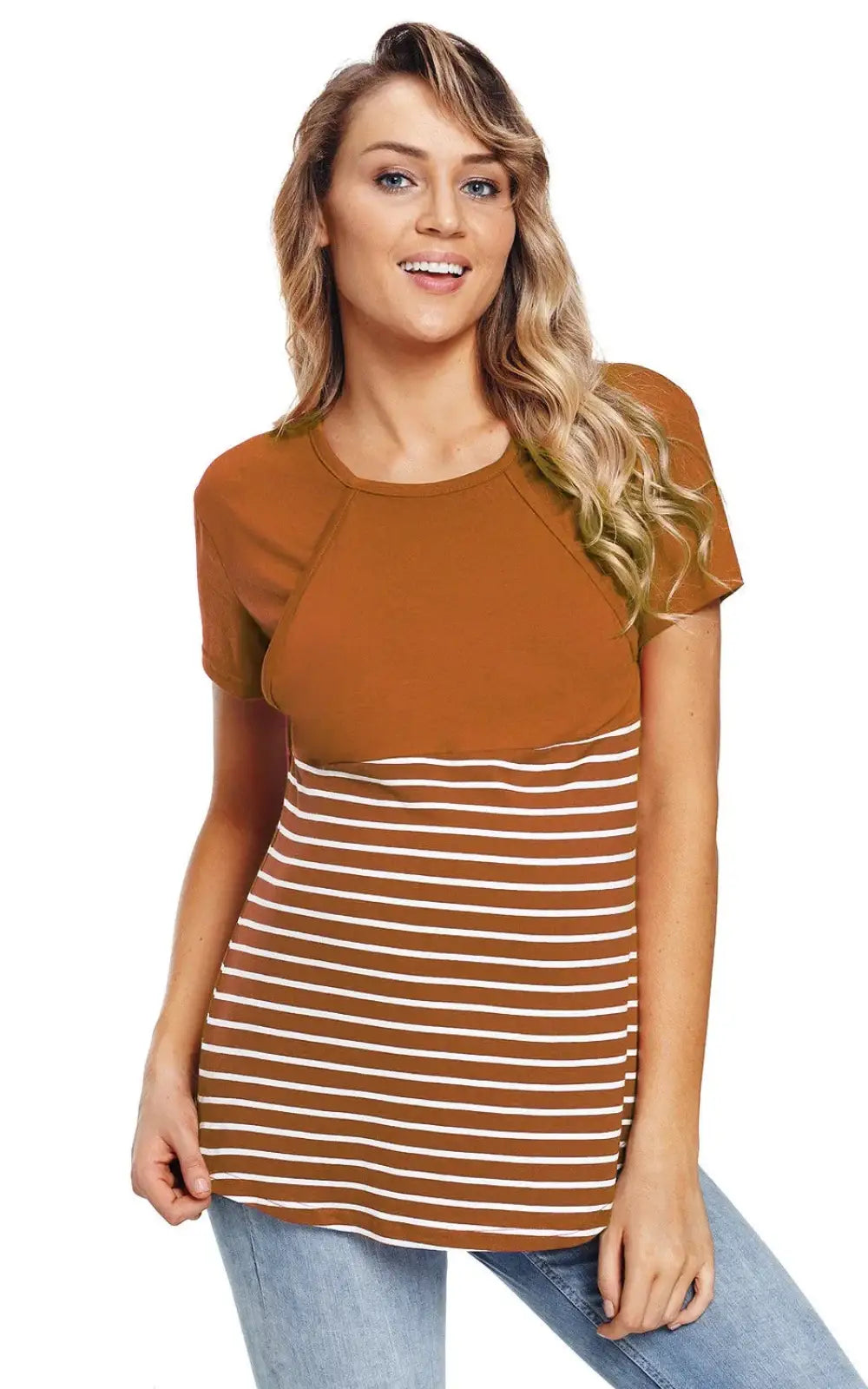 T-shirt allaitement bicolore rayé