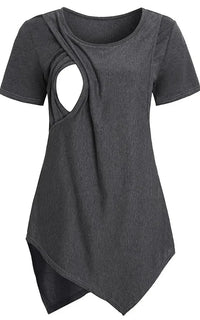 T-shirt allaitement coton gris foncé