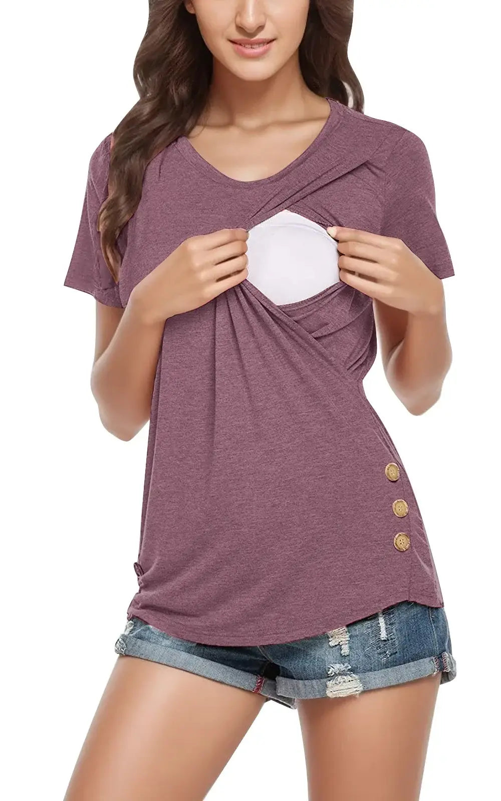T-shirt allaitement croisé cache-cœur