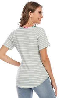 T-shirt allaitement floral rayé, vue 3