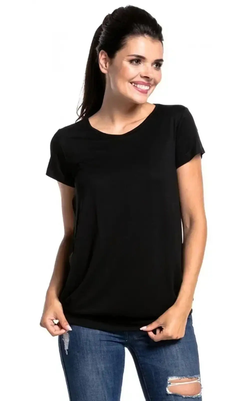 T-shirt allaitement grande taille noir