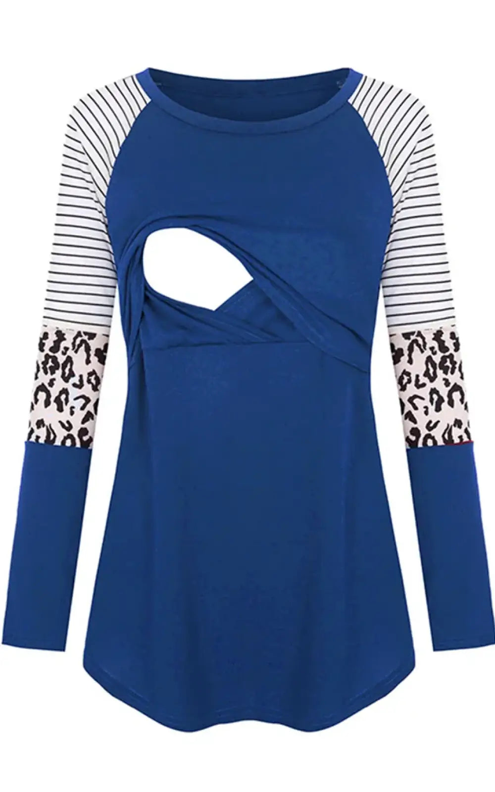 T-shirt allaitement léopard bleu