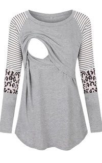 T-shirt allaitement léopard gris