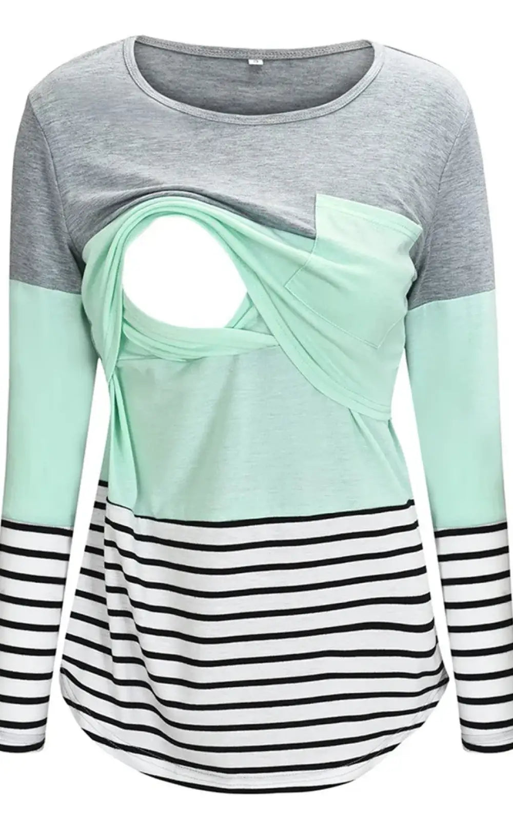 T-shirt allaitement manches longues bleu