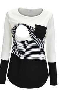T-shirt allaitement manches longues noir