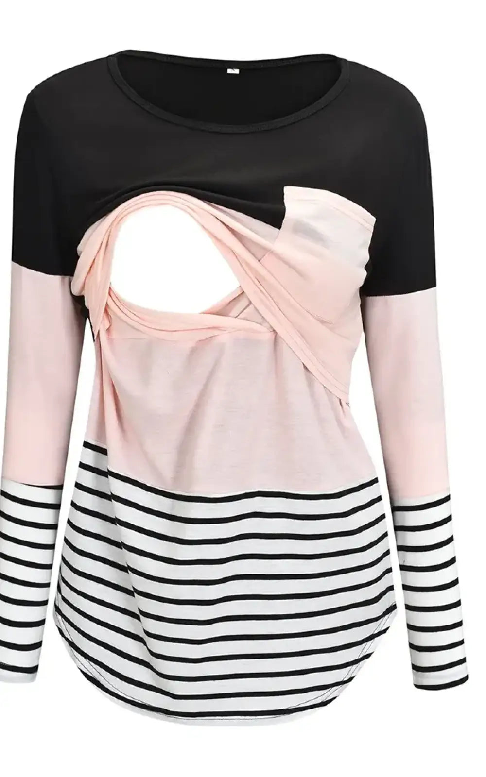 T-shirt allaitement manches longues rose