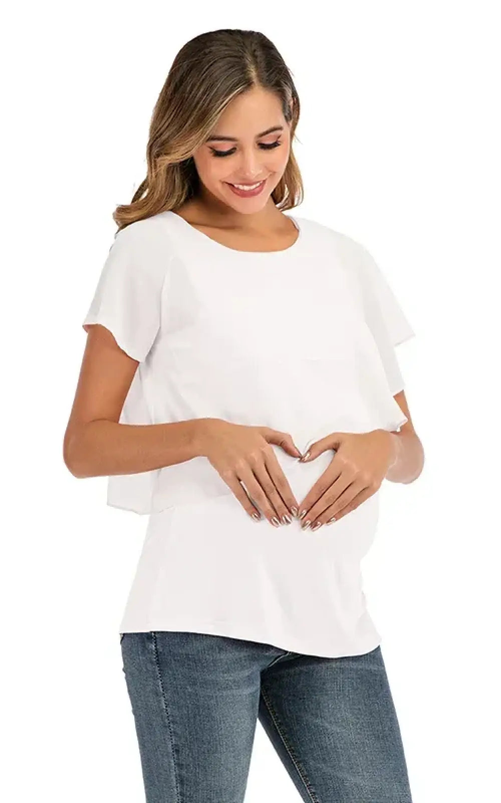T-shirt allaitement original blanc à cape