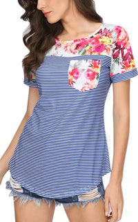 T-shirt grossesse et allaitement bleu