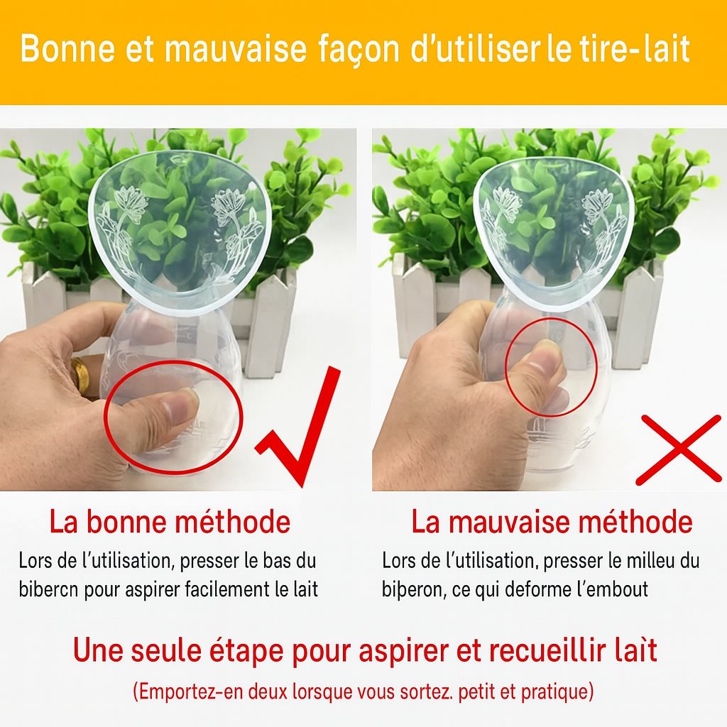 Tire-lait manuel silicone - Blanc - Tire-lait manuel